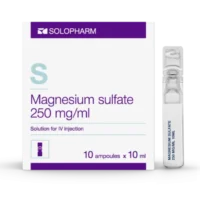 Magnesium sulfate 250 mg/ml 10 amp 5 ml.